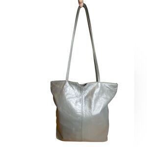 Latico Carmen Gray Leather Shopper Tote Bag